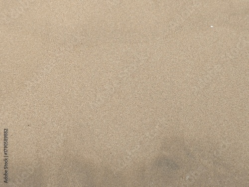 A flat, top-down view of smooth, dry, brown sand. Clean, minimal, and natural abstract texture background.