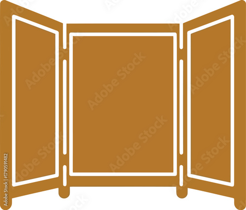 Antique folding screen room divider