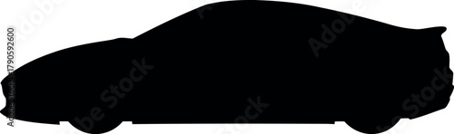 Sleek sports car silhouette vector