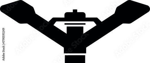 Garden sprinkler icon black silhouette