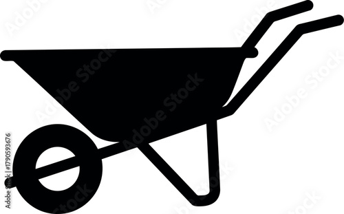 Silhouette wheelbarrow garden tool