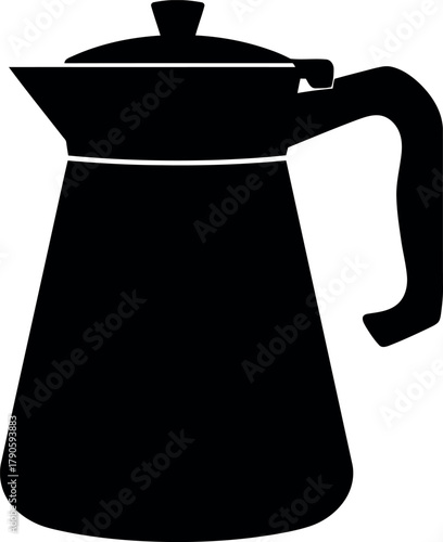 Black moka pot silhouette coffee maker icon