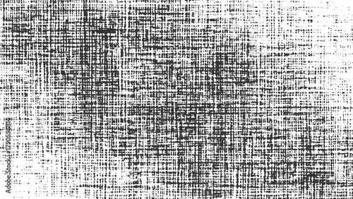 Black and white textured grid pattern with irregular dots and lines abstract background