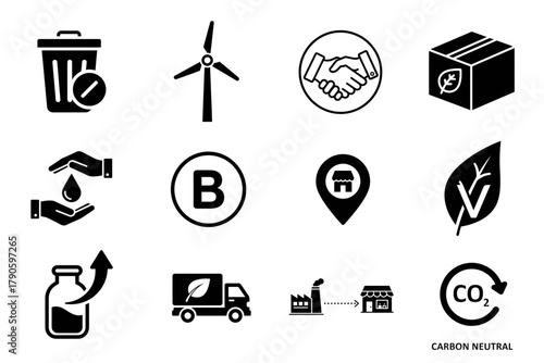 Sustainable and Ethical Business Icon Set