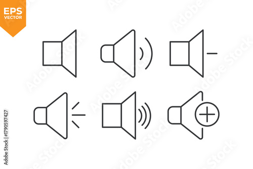 Set of line icons Audio. Outline icons collection stock illustration stock illustration