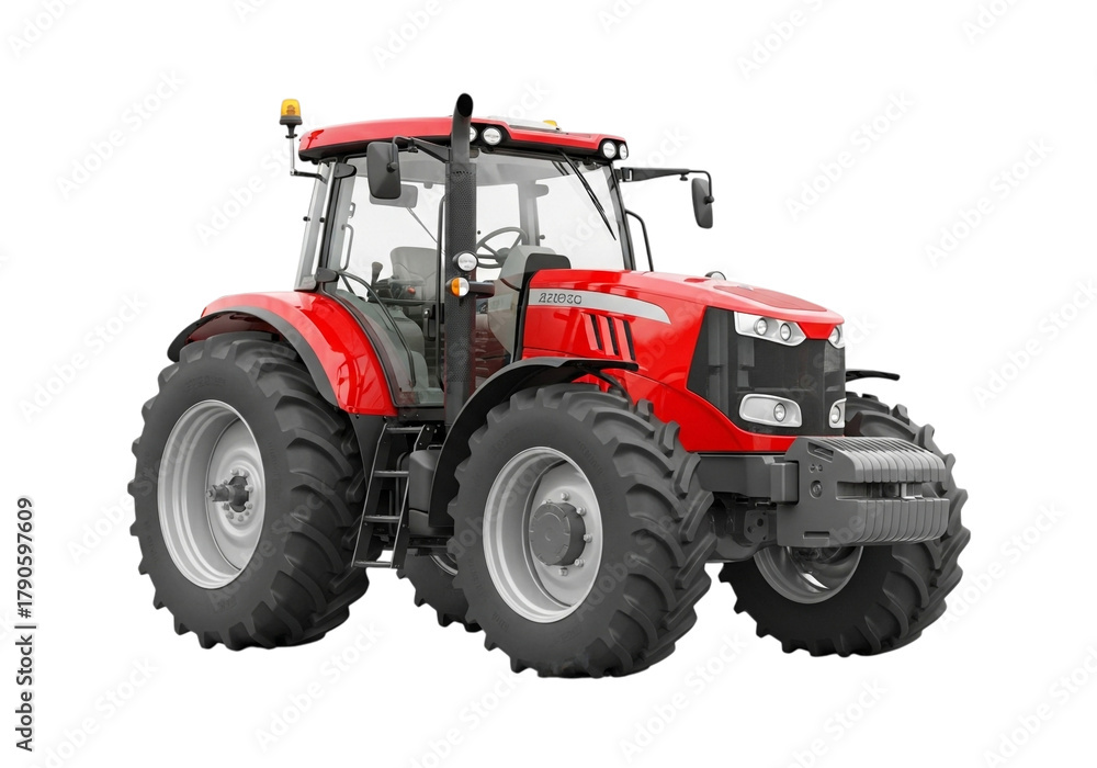 Obraz premium Red tractor with large tires