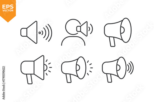 Set of line icons Audio. Outline icons collection stock illustration stock illustration