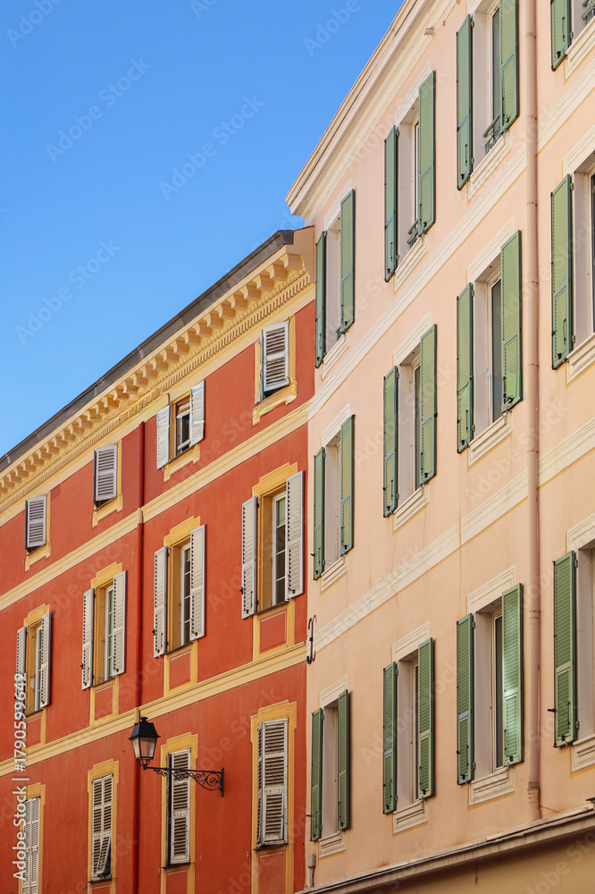 Fototapeta premium Colorful Mediterranean Architecture in Menton, France