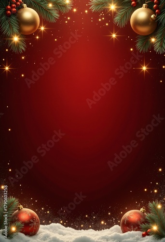 New Year's red background with empty space for congratulations