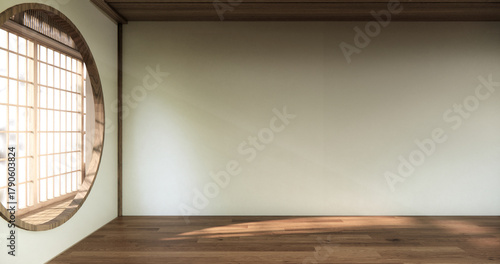 Architecture and interior concept Empty room and wood floor background 3D illustration rendering