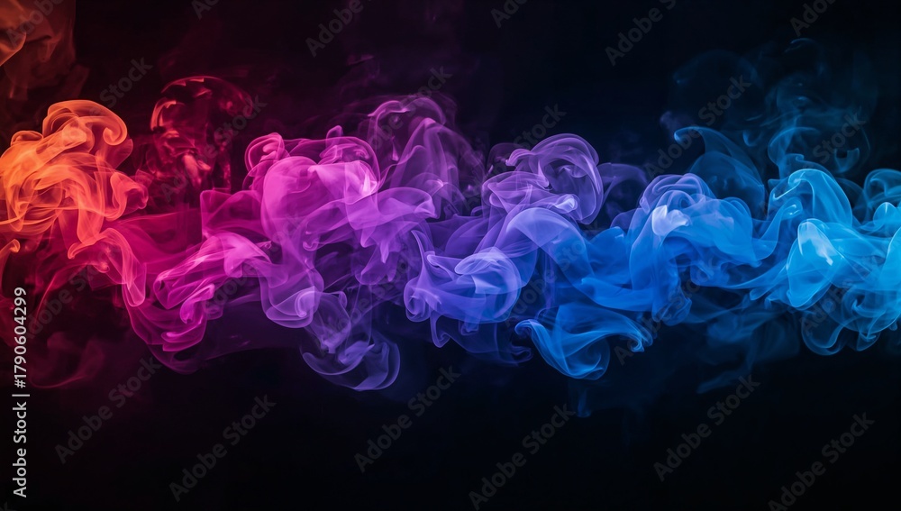 Obraz premium Powerful abstract emissions of colourful smoke energy