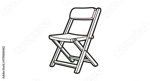 Illustration of folding chair for camping and outdoor seating
