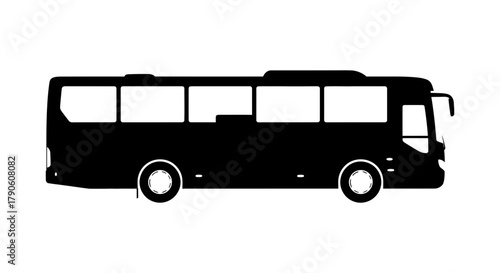 Find black bus transportation vector graphic for your design