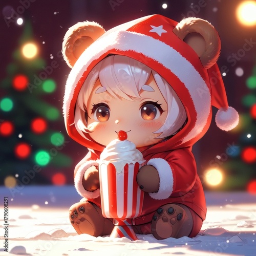 santa claus with a gift