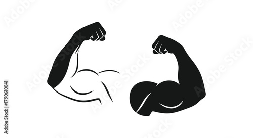 Strong arms biceps muscles fitness workout bodybuilding vector
