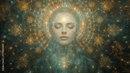 Spiritual portrait with an ethereal divine connection