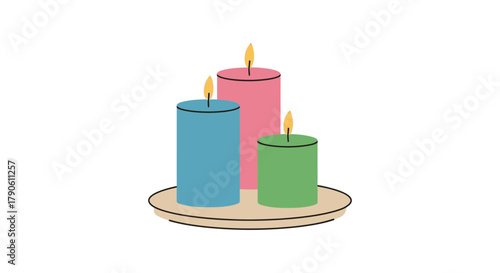 Colorful candles illustration vector graphic stock image art
