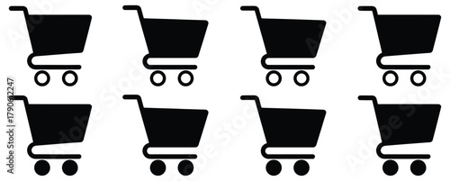 Collection of shopping carts ready for your online store promotion now,Shopping cart icon  vector set , trolley cart vector icon, market symbols  set . eps 10