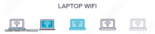 Laptop Wifi Element For Design Graphic - Multi Styles