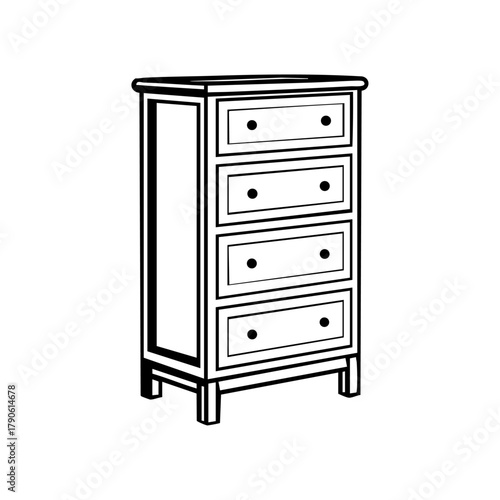 Tall wooden dresser with drawers symbolizing furniture, home storage, and modern interior organization.