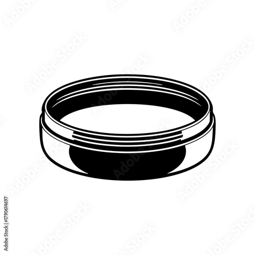 Round open contact lens case showing a simple clean design, symbolizing vision care, hygiene, and optical accessories.