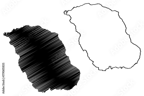 Biliran island (Asia, Republic of the Philippines) map vector illustration, scribble sketch Biliran map