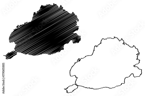 Bohol island (Southeast Asia, Republic of the Philippines, Visayan Islands or archipelago) map vector illustration, scribble sketch Bohol map