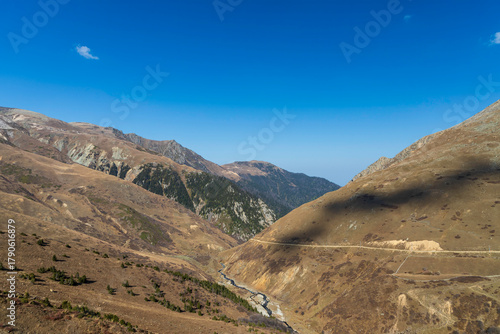 mountain landscape with blue sky