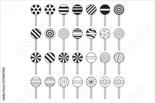 Sweet Lollipop Vector Collection Colorful Candy Illustrations Set