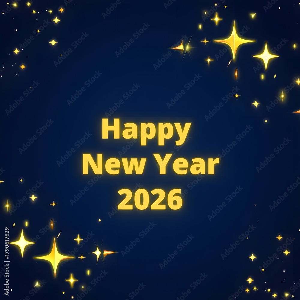 Fototapeta premium Festive Starry Sky Happy New Year 2026