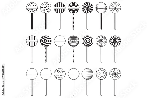 Sweet Lollipop Vector Collection Colorful Candy Illustrations Set