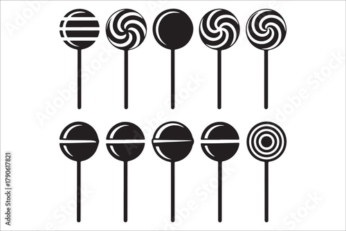 Sweet Lollipop Vector Collection Colorful Candy Illustrations Set