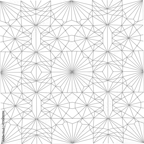 Geometric Pattern with Intersecting Lines and Shapes