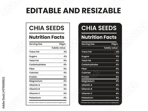 Chia seeds nutrition facts, nutrition facts Label, supplement facts, nutrition label,nutrition calculator,twisted tea nutrition facts