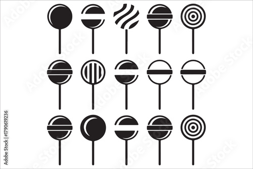 Sweet Lollipop Vector Collection Colorful Candy Illustrations Set