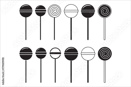 Sweet Lollipop Vector Collection Colorful Candy Illustrations Set
