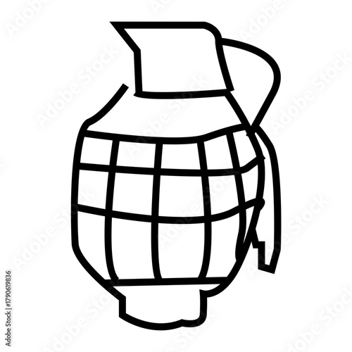 army weapon grenade outline icon illustration vector