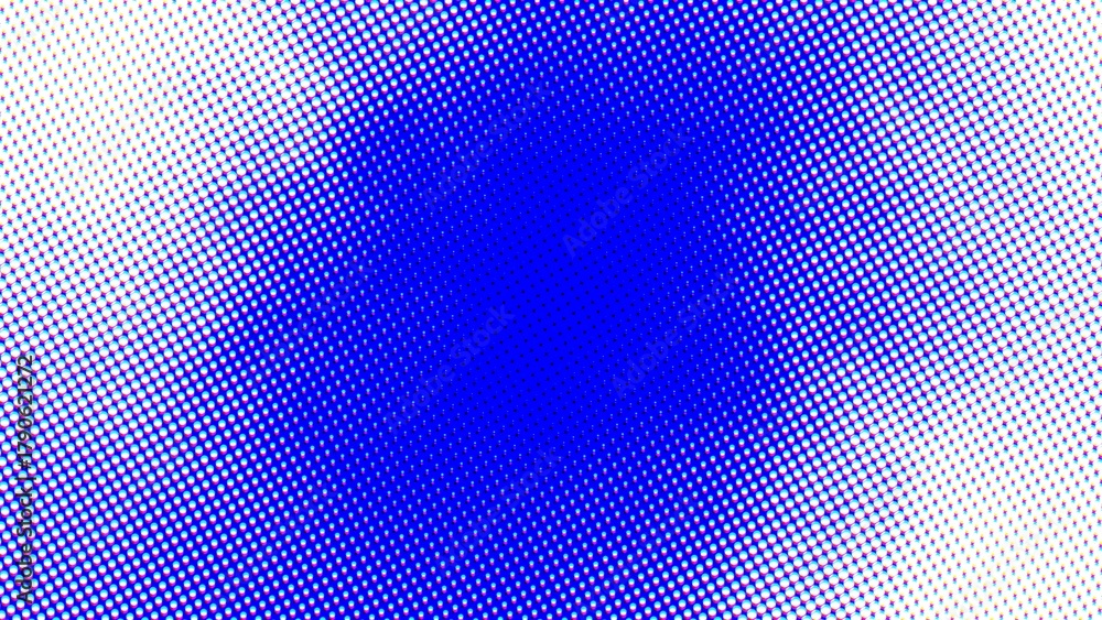 Fototapeta premium Blue halftone pattern on white background creates a retro comic effect