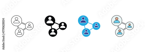 Team icons. People icon set in flat style.