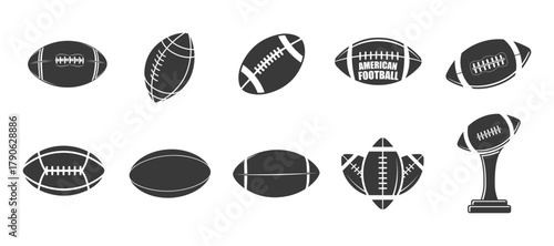 Rugby ball. American football ball icon vector illustration.