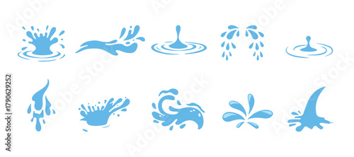 Set of Water splash element drop, splash.