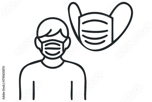 Person Wearing Protective Face Mask Icon