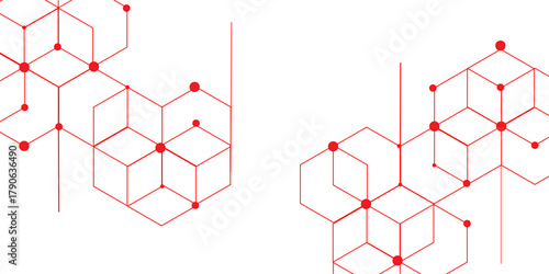 Fototapeta Naklejka Na Ścianę i Meble -  abstract geometric red texture background red hexagon 3D background texture. 3d rendering illustration. Clear pattern abstract background hexagon .Futuristic abstract banner.