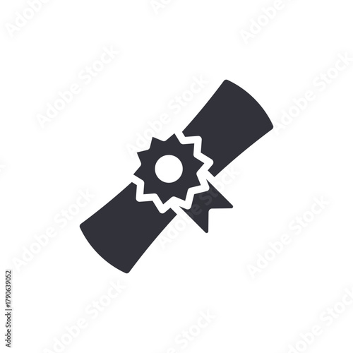 Diploma Scroll With Seal Graduation Degree Icon