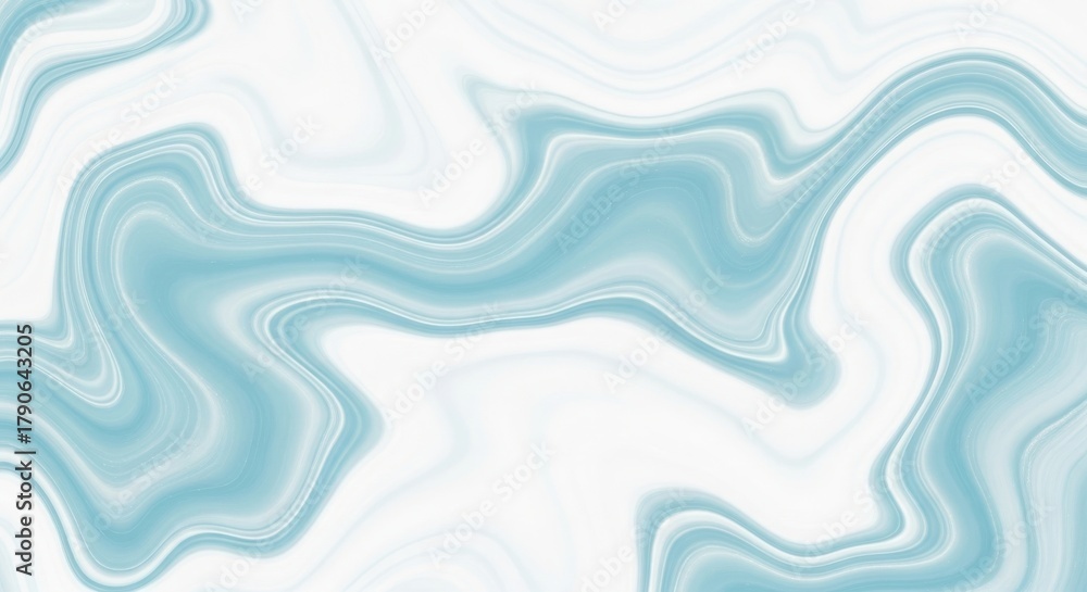 Fototapeta premium Abstract light blue and white marble texture background with flowing pattern