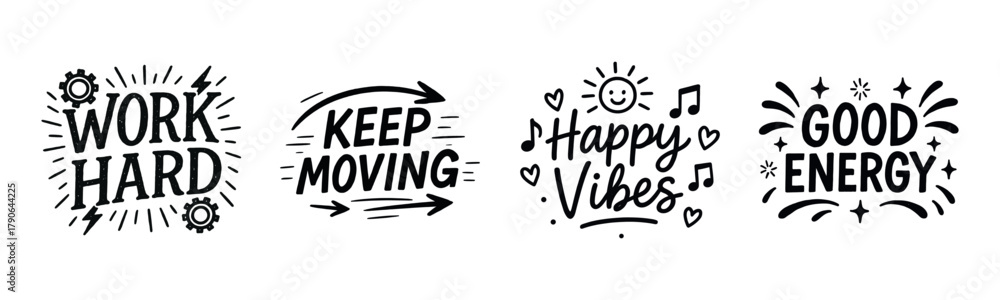 Fototapeta premium Inspirational motivational typography designs with positive messages