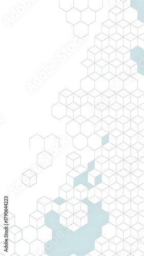 Vector banner design, white background with hexagon pattern