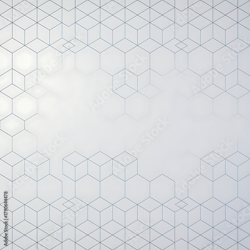 Vector banner design, white background with hexagon pattern