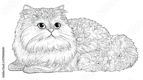 Adorable Cat Coloring Page for Kids: Educational Cat Coloring