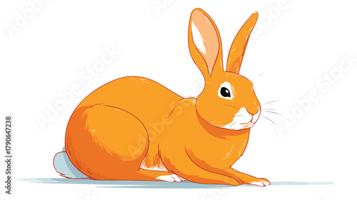 Adorable Cute Rabbit Sitting Cartoon Vector Icon Illustration